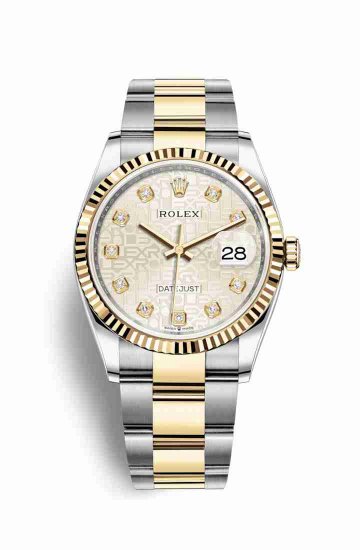 Swiss Replica Rolex Datejust 36 Yellow 126233 Silver Jubilee diamonds Watch - Click Image to Close