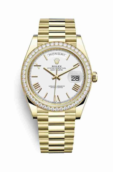 Swiss Replica Rolex Day-Date 40 228348RBR White Dial Watch - Click Image to Close