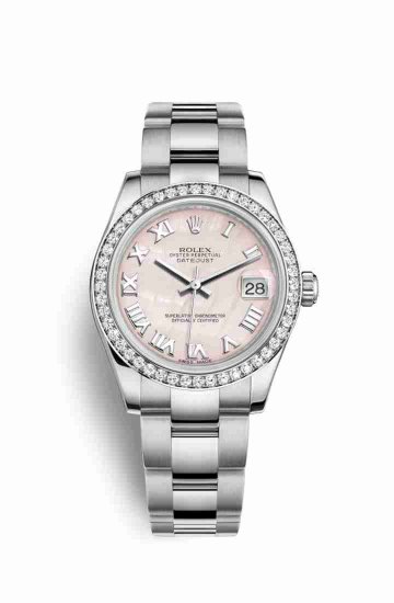 Swiss Replica Rolex Datejust 31 White gold 178384 Pink mother-of-pearl Dial Watch - Click Image to Close