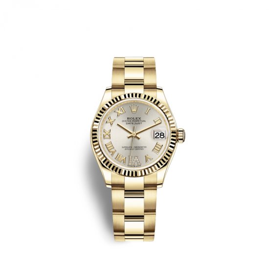 Fake Rolex Datejust 31 18 ct yellow gold M278278-0027 Silver set with diamonds Dial Watch - Click Image to Close