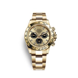 Fake Rolex Cosmograph Daytona 18 ct yellow gold M116508-0014 Champagne-colour and black Dial Watch