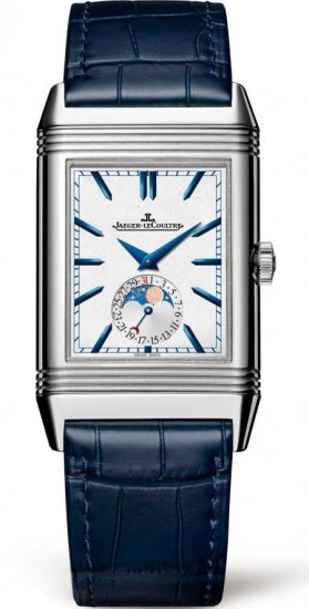 Swiss Replica Jaeger LeCoultre Reverso Tribute Moon Stainless Steel Watch - Click Image to Close