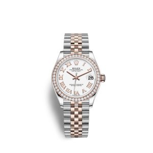 Fake Rolex Datejust 31 Oystersteel 18 ct Everose gold M278381RBR-0004 White Dial Watch
