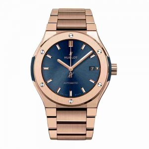 Swiss Replica Hublot Classic Fusion Blue King Gold Bracelet 45mm 510.OX.7180.OX