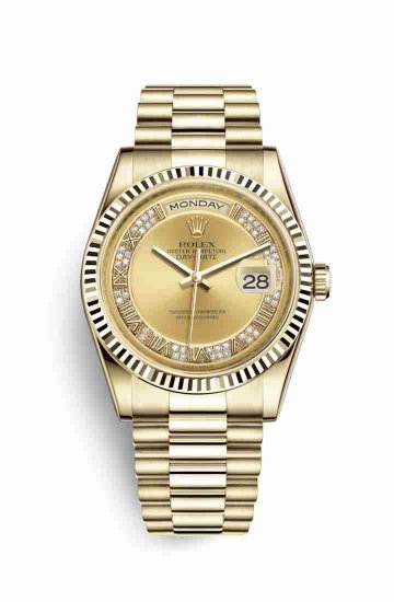 Swiss Replica Rolex Day-Date 36 118238 Champagne diamonds Watch - Click Image to Close