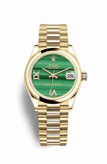 Swiss Replica Rolex Datejust 31 278248 Malachite diamonds Watch - Click Image to Close