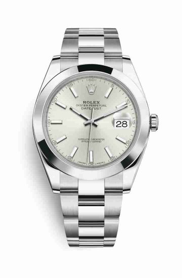 Swiss Replica Rolex Datejust 41 Oystersteel 126300 Silver Dial Watch - Click Image to Close