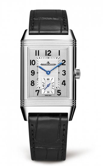 Swiss Replica Jaeger LeCoultre Reverso Classic Large Silver Dial Hand Wound Mens Watch - Click Image to Close