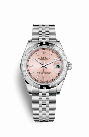 Swiss Replica Rolex Datejust 31 White gold 178344 Pink Dial Watch - Click Image to Close