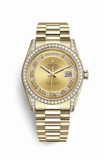 Swiss Replica Rolex Day-Date 36 118388 Champagne diamonds Watch - Click Image to Close