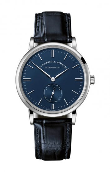 Swiss Replica A. Lange & Sohne 219.028 Saxonia 35 White Gold/Blue Watch - Click Image to Close