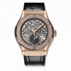 Swiss Replica Hublot Classic Fusion Aerofusion Moonphase King Gold Diamonds 45mm 517.OX.0180.LR.1104