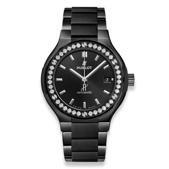 Copy Hublot Classic Fusion Black Magic Bracelet Diamonds - Click Image to Close