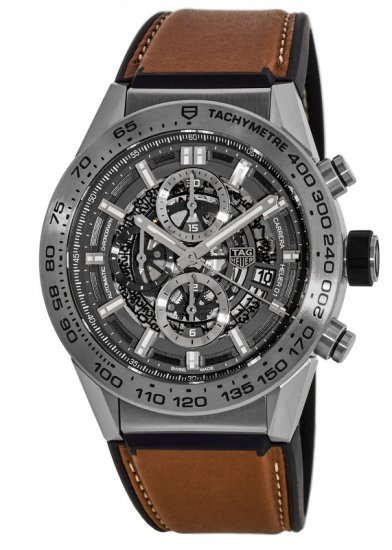 Swiss Replica Tag Heuer Carrera Caliber Heuer 01 Skeleton 45mm Mens Watch - Click Image to Close