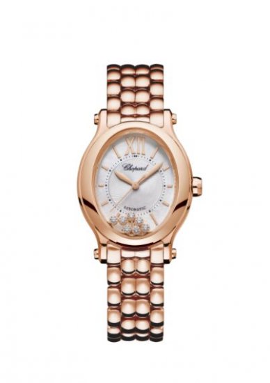 Copy Chopard Happy Sport Oval 18K Rose Gold And Diamonds Watch - Click Image to Close