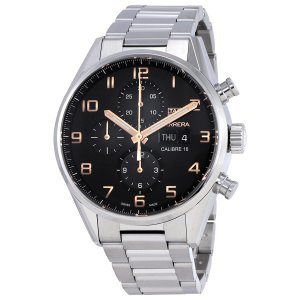 Swiss Replica Tag Heuer Carrera Black Dial Automatic Mens Chronograph Watch