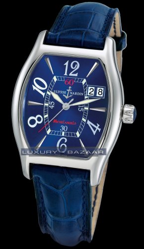 Ulysse Nardin Michelangelo Big Date (SS / Blue Arabic / Leather)