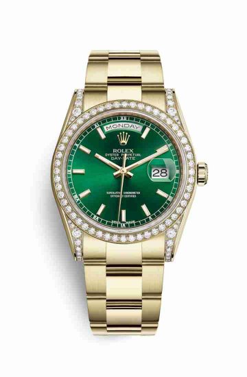 Swiss Replica Rolex Day-Date 36 118388 Green Dial Watch - Click Image to Close