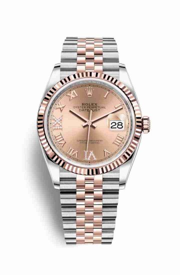 Swiss Replica Rolex Datejust 36 Everose gold 126231 Rose diamonds Watch - Click Image to Close