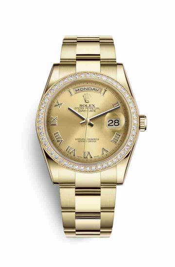 Swiss Replica Rolex Day-Date 36 118348 Champagne Dial Watch - Click Image to Close