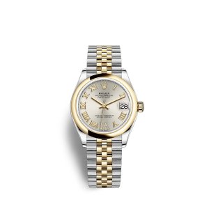 Fake Rolex Datejust 31 Oystersteel 18 ct yellow gold M278243-0004 Silver set with diamonds Dial Watch