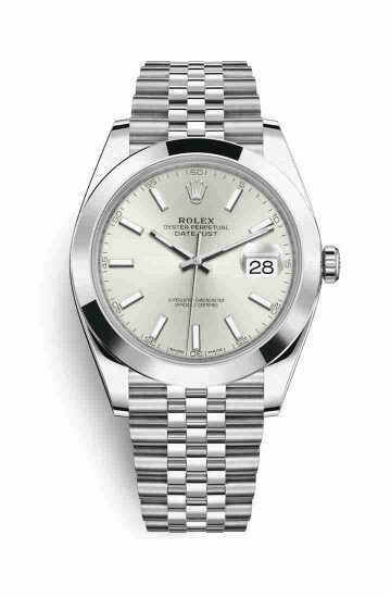 Swiss Replica Rolex Datejust 41 Oystersteel 126300 Silver Dial Watch - Click Image to Close