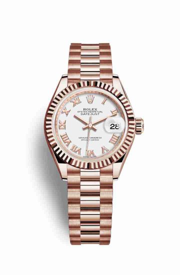 Swiss Replica Rolex Datejust 28 Everose gold 279175 White Dial Watch - Click Image to Close