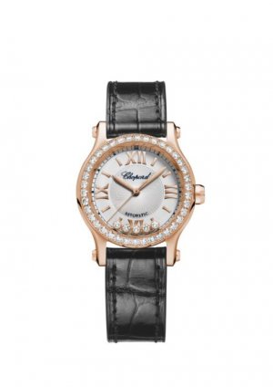 Copy Chopard Happy Sport Alligator Leather White Dial Women's Watch