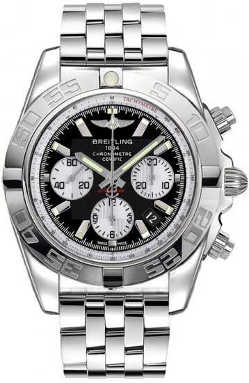 Fake Breitling Chronomat Black Dial Stainless Steel Men's AB011012/B967/388A Watch - Click Image to Close