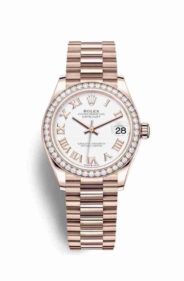 Swiss Replica Rolex Datejust 31 Everose gold 278285RBR White Dial Watch - Click Image to Close