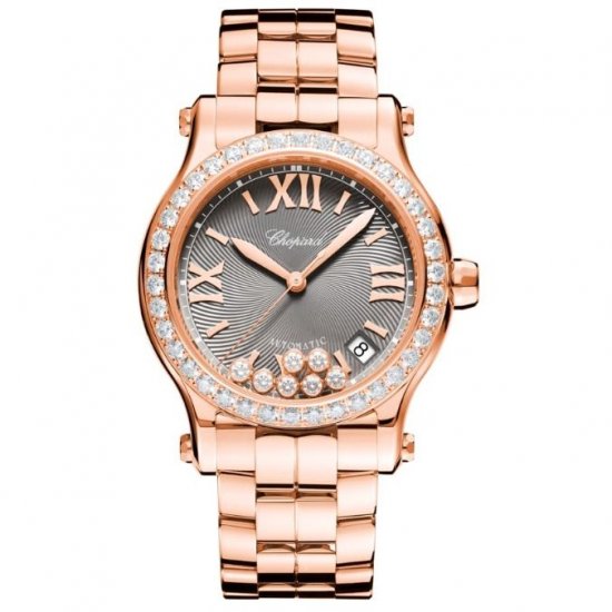 Copy Chopard Happy Sport 18ct Rose Gold And Diamond 274808-5015 watch - Click Image to Close