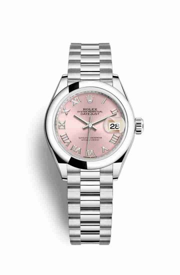 Swiss Replica Rolex Datejust 28 Platinum 279166 Pink Dial Watch - Click Image to Close