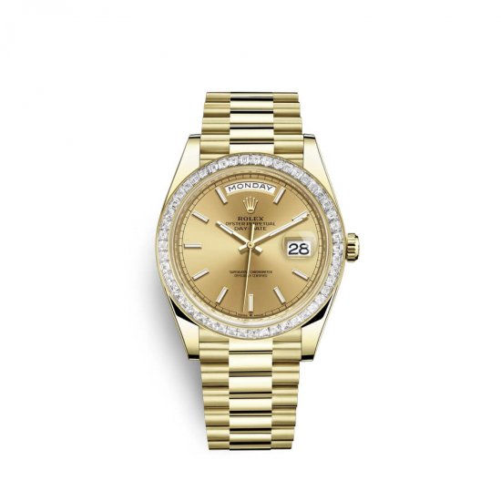 Fake Rolex Day-Date 40 18 ct yellow gold M228398TBR-0007 Champagne-colour Dial Watch - Click Image to Close