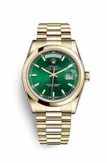 Swiss Replica Rolex Day-Date 36 118208 Green Dial Watch - Click Image to Close