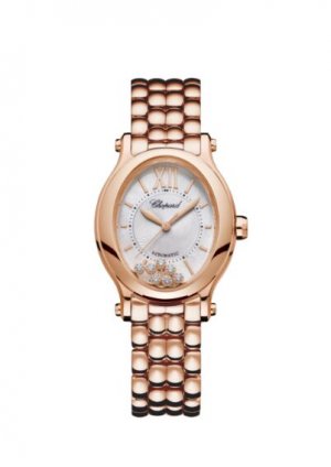 Copy Chopard Happy Sport Oval 18K Rose Gold And Diamonds Watch