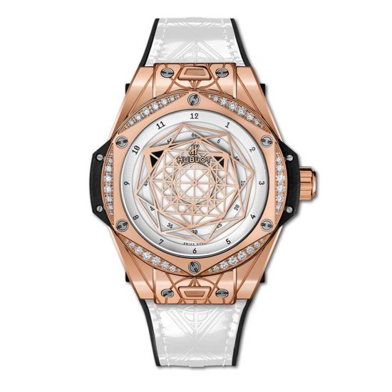 Copy Hublot Big Bang One Click Sang Bleu King Gold White Diamonds - Click Image to Close