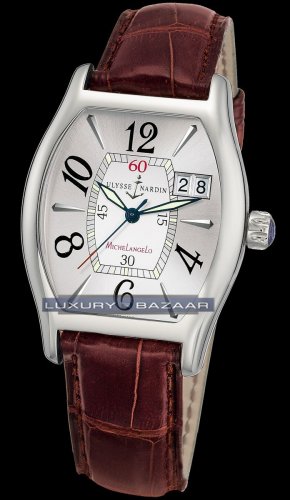 Ulysse Nardin Michelangelo Big Date (SS / Silver Arabic / Leathe