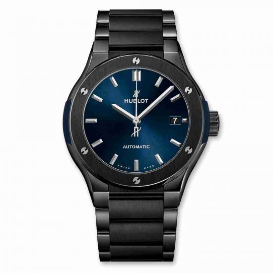 Swiss Replica Hublot Classic Fusion Ceramic Blue Bracelet 45mm 510.CM.7170.CM - Click Image to Close