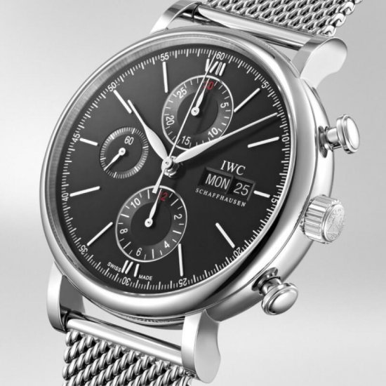 Copy IWC Portofino Chronograph Automatic Black Dial Men's IW391030 Watch - Click Image to Close