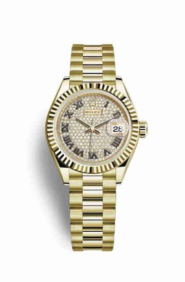 Swiss Replica Rolex Datejust 28 279178 Diamond-paved Dial Watch - Click Image to Close