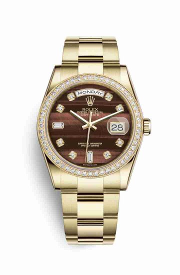 Swiss Replica Rolex Day-Date 36 118348 Bulls eye diamonds Watch - Click Image to Close