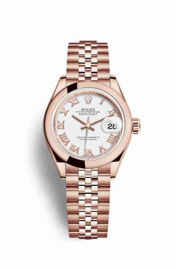 Swiss Replica Rolex Datejust 28 Everose gold White Dial m279165-0022 - Click Image to Close