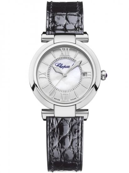 Copy Chopard Imperiale Black Leather Strap 388563-3005 Ladies Watch - Click Image to Close