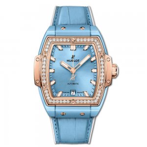 Copy Hublot Spirit Of Big Bang Light Blue Ceramic King Gold Diamonds