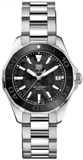 Swiss Replica Tag Heuer Aquaracer Black Mother of Pearl Dial Ladies Watch - Click Image to Close