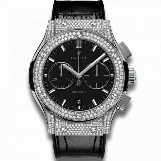 Swiss Replica Hublot Chronograph Titanium Pavé 45mm Classic Fusion Diamondes 521.NX.1171.LR.1704 - Click Image to Close