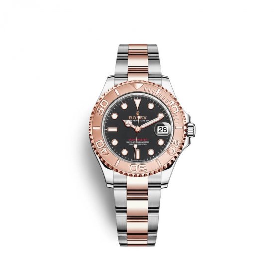 Fake Rolex Yacht-Master 37 Oystersteel 18 ct Everose gold M268621-0004 Black Dial Watch - Click Image to Close