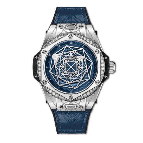 Copy Hublot Big Bang One Click Sang Bleu Steel Blue Diamonds - Click Image to Close