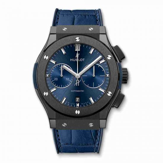 Swiss Replica Hublot Classic Fusion Ceramic Blue Chronograph 45mm 521.CM.7170.LR - Click Image to Close