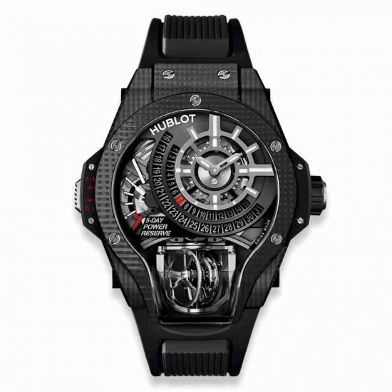 Swiss Replica Hublot MP-09 Tourbillon Bi-Axis 3D Carbon 909.QD.1120.RX - Click Image to Close